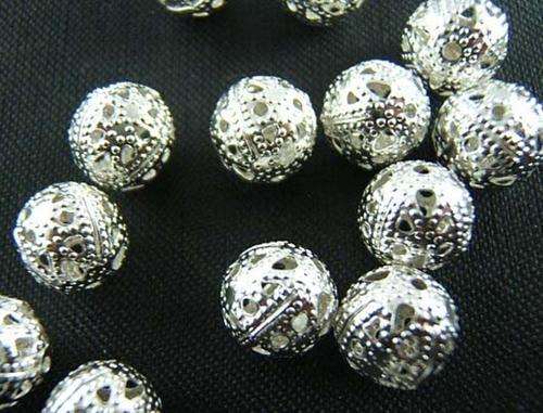 SILVER ORNATE FILIGREE SPACER BEADS - 4mm