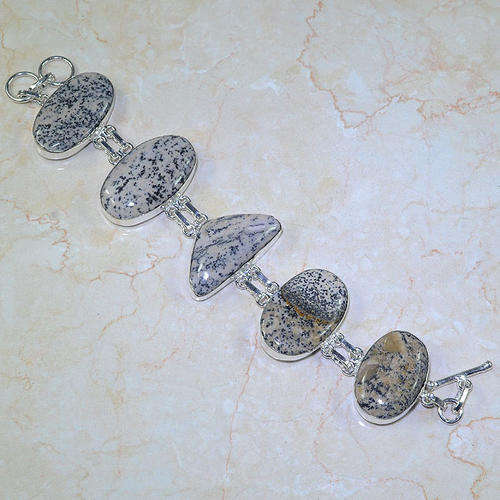 STERLING SILVER BRACELET - DENDRITIC OPAL - 18-19.5cm - TIMELESS COLLECTION