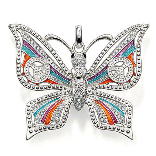 PENDANTS - LARGE - BUTTERFLY WITH PEACE SYMBOL ON WINGS