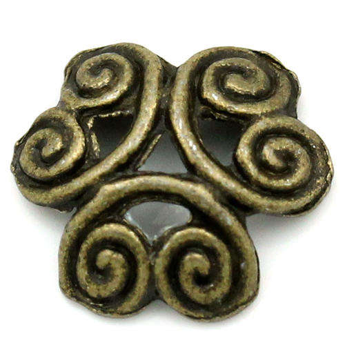 BEAD CAPS/ANTIQUE BRONZE BEAD CAPS/6 PETAL FLOWER BEAD CAPS/12MM BEAD CAPS/JEWELRY MAKING BEAD CAPS