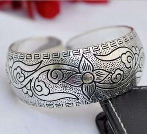 BRACELET - TIBETAN SILVER TOTEM CUFF BRACELET