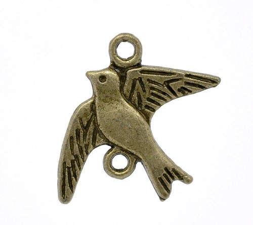 INFINITY BRACELET CHARM CONNECTORS - BRONZE - CHARMS - PIGEON - 17x21mm