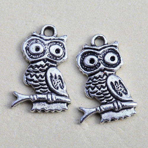 CHARMS - ANTIQUE SILVER - OWL - 22x15mm