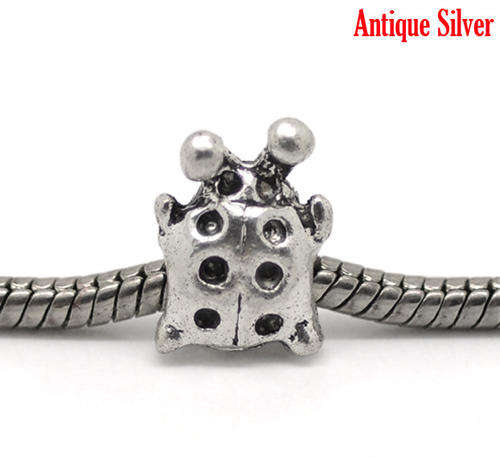 PANDORA STYLE - ANTIQUE SILVER - LADYBUG - SPACER BEADS