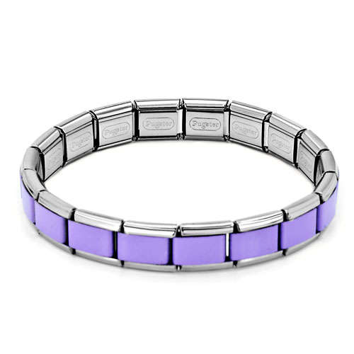PUGSTER - ITALIAN CHARM - STARTER BRACELET - 9MM - LILAC - 18 LINKS
