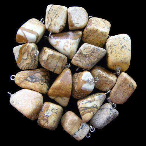 PICTURE JASPER - TUMBLE PENDANTS - SOLD INDIVIDUALLY