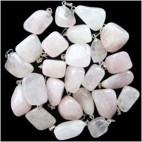 PENDANT - ROSE QUARTZ - TUMBLE - SOLD INDIVIDUALLY
