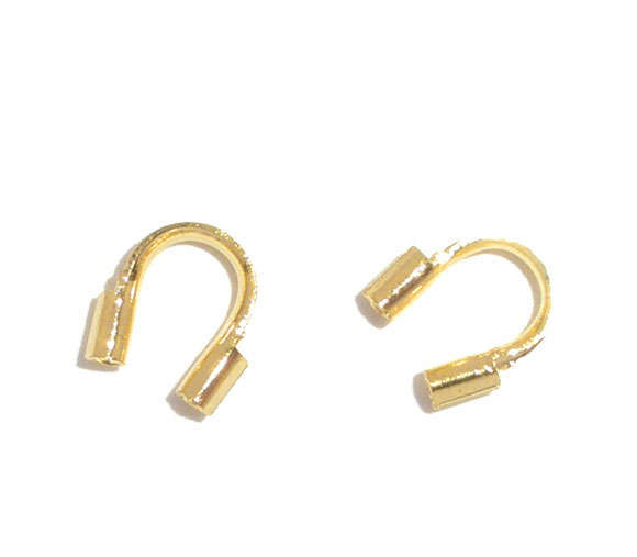 WIRE GUARDIAN PROTECTORS CRIMP LOOPS - 5x5mm - GOLD TONE - 10 Pcs