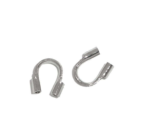 WIRE GUARDIAN PROTECTORS CRIMP LOOPS - 5x5mm - SILVER TONE - 10 Pcs