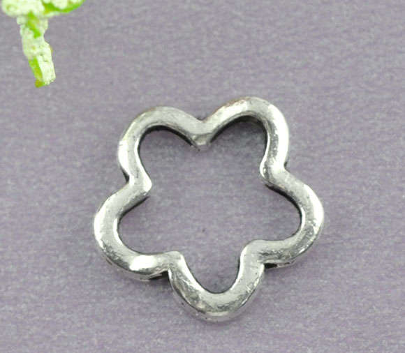 BEAD FRAMES - FLOWER - ANTIQUE SILVER - 16mm