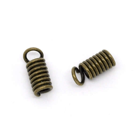 COIL END CRIMP FASTENERS - BRONZE - 8x4mm - SOLD IN 20 PER PACKET