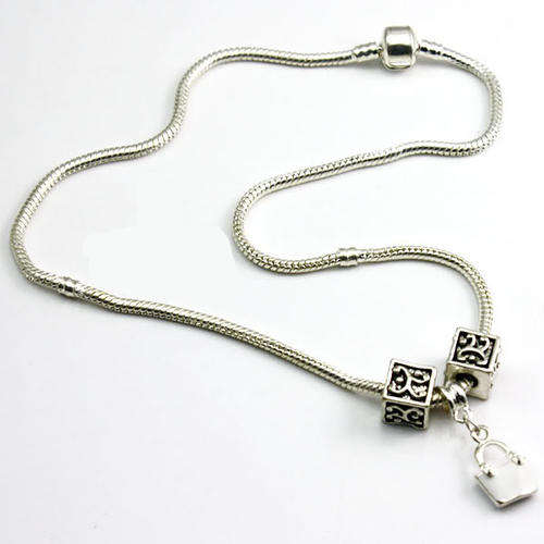 NECKLACES - PANDORA STYLE - 45 cm - COMPLETE WITH CHARM AND BEADS