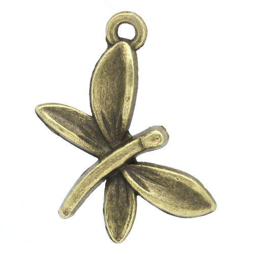 CHARMS - ANTIQUE BRONZE - DRAGONFLY CHARM PENDANTS - 22.5x15.5mm