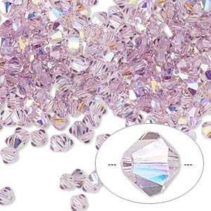 SWAROVSKI CRYSTAL - LIGHT AMETHYST AB - 4mm - XILION BICONE BEADS - 5301