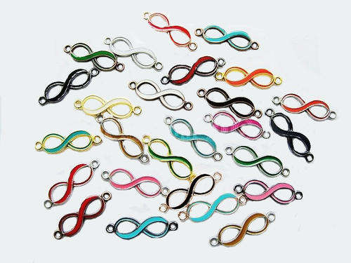 ***CLEARANCE SALE*** - CONNECTORS - INFINITY SYMBOL - ENAMEL - RANDOM COLORS - 10x32mm