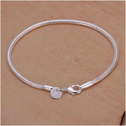 BRACELETS - PANDORA STYLE - 925 STAMPED - 4mm - SNAKE CHAIN WITH LOBSTER CLASP - 20.32cm