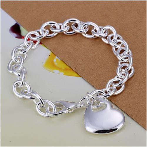 BRACELETS/BRACELET/CHAIN BRACELET/925 SILVER FILLED BRACELET/HEART BRACELET