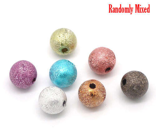 ACRYLIC ROUND STARDUST SPACER BEADS 8MM