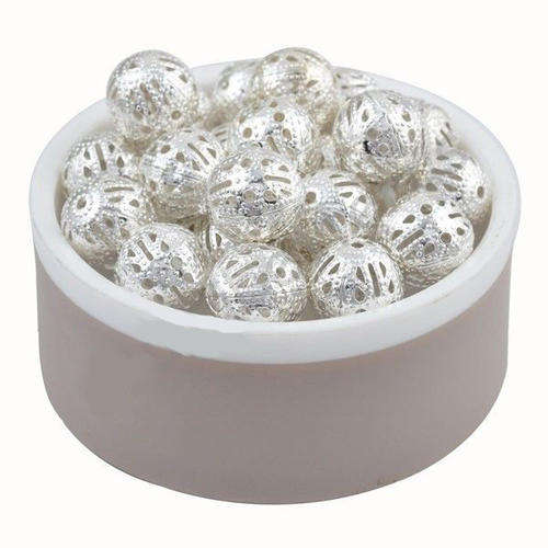 SILVER ORNATE FILIGREE SPACER BEADS - 12mm
