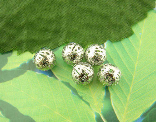 SILVER ORNATE FILIGREE SPACER BEADS - 10mm
