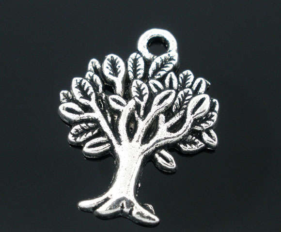 CHARMS - ANTIQE SILVER - TREE CHARM - 22x17mm