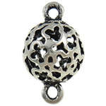 CONNECTORS - ANTIQUE SILVER - HOLLOW VINTAGE BALL