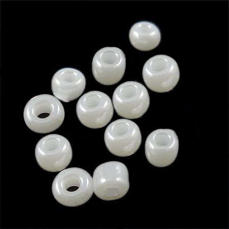 SEED BEADS - CEYLON - GLASS - WHITE - 2x3.60mm - SOLD PER 25g PACKET