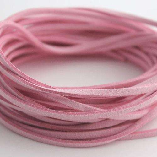 FAUX SUEDE - FLAT - PINK - 3mm - SOLD PER METER