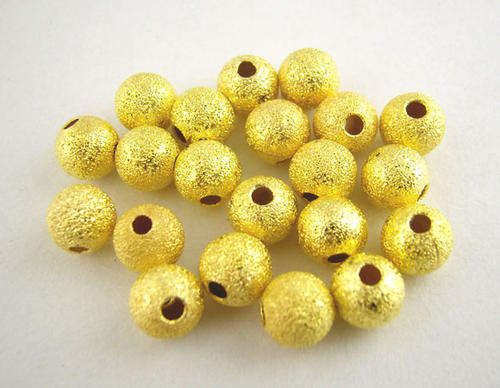 SPACER BEADS - ROUND - STARDUST - GOLD PLATED - 5mm