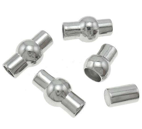CLASPS - MAGNETIC - PLATINUM COLOR PLATED - BARREL - 16.5x9mm