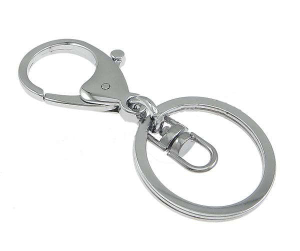 KEY CHAIN RINGS - PLATINUM COLOR PLATED - 66mm, 23x35x5mm, 9x19x6mm, 30x2.5mm