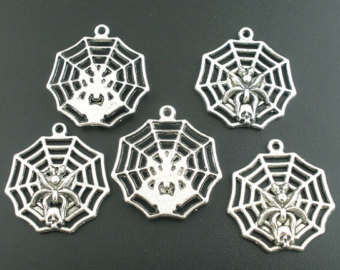 Silver Spider Web/Cobweb Charms