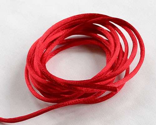 NYLON CORD - SATIN - RATTAIL - RED - 2.5mm - SOLD PER METER