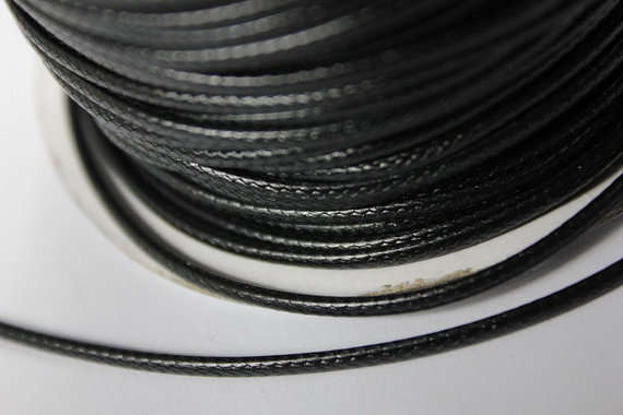 WAX CORD - BLACK - 2mm - SOLD PER METER