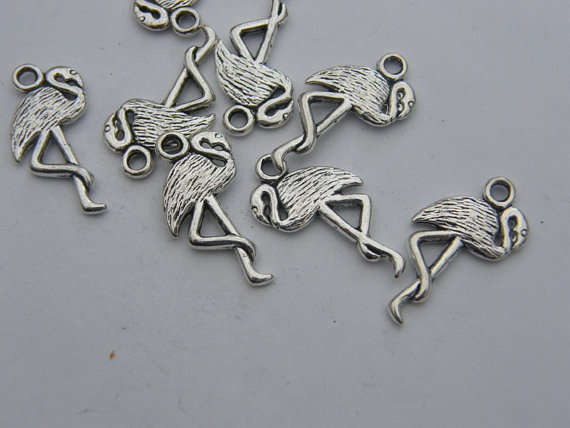CHARMS - ANTIQUE SILVER - FLAMINGO