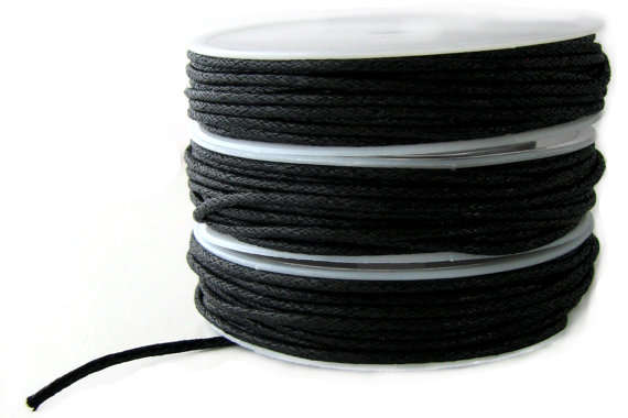 WAX CORD - BLACK - 1.5mm - SOLD PER 5 METERS