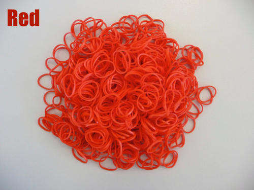 LOOM BANDS -  SOLID - RED - REFILL KIT WITH CROCHET HOOK AND "S"-CLIPS - 600 PIECES