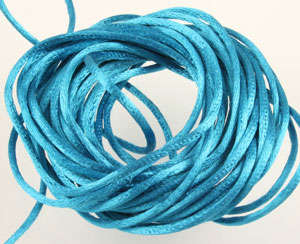 NYLON CORD - SATIN - TURQUOISE - TEAL BLUE - 2.5mm - SOLD PER METER