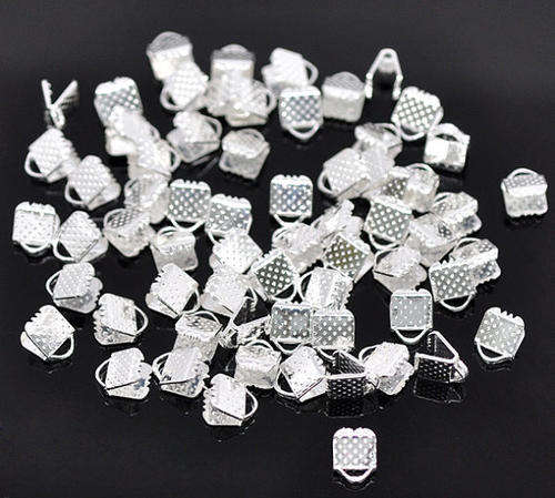 CRIMPS/RIBBON CRIMPS/CRIMP ENDS/SILVER CRIMP ENDS/PLATED CRIMP ENDS/6MM CRIMP ENDS