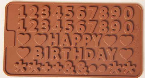 ***CLEARANCE SALE*** - SILICONE MOLD - 3D - HAPPY BIRTHDAY WITH NUMBERS AND HEARTS