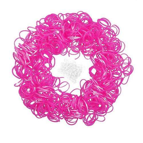 LOOM BANDS - WITH S CLIPS - METALLIC FUCHSIA - 600 PIECES