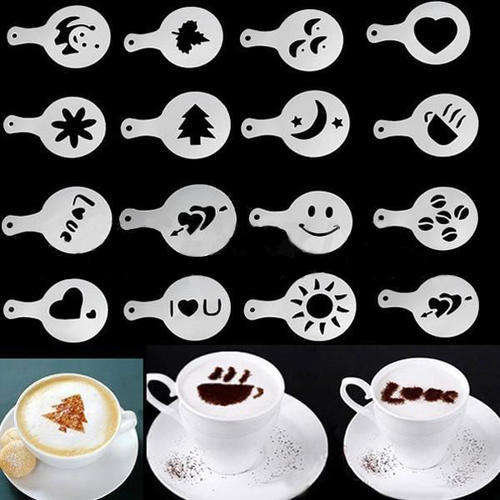 TEMPLATE DUSTER STENCILS - CAPPUCCINO - COFFEE - BARISTA - 16 PIECE SET