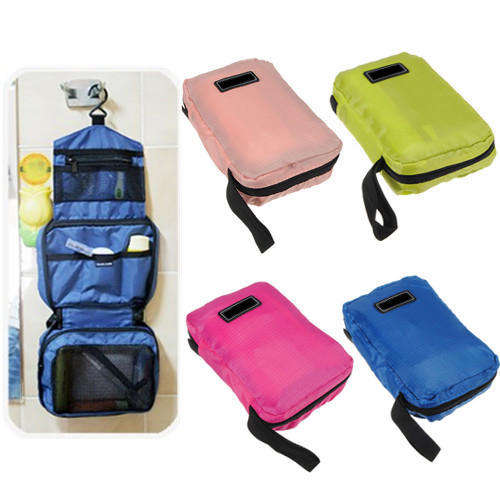 ***CLEARANCE SALE*** - MAKE-UP - TOILETRY - TRAVEL BAG - HANGABLE - HOT PINK