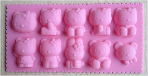 3D - SILICONE MOLD - HELLO KITTY - VARIOUS SHAPES - FONDANT - CHOCOLATE - SUGAR CRAFT