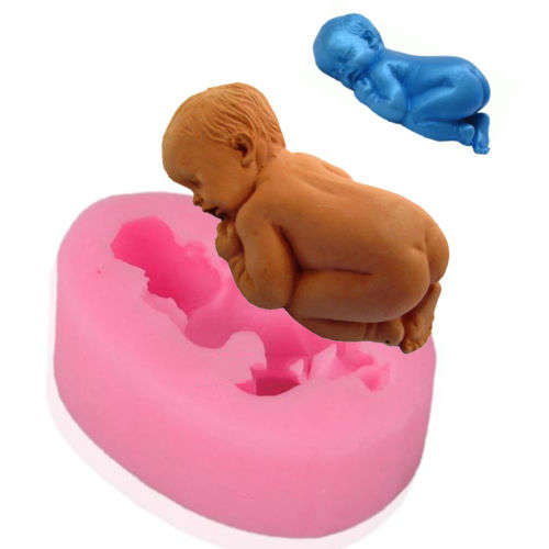 3D - SILICONE MOLD - LARGE - SLEEPING BABY- FONDANT - SUGAR CRAFT - ICING - CAKE TOPPERS
