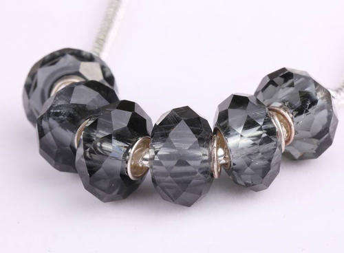 EUROPEAN STYLE - CRYSTAL GLASS - FACETED - RONDELLE BEADS -  LIGHT AMETHYST