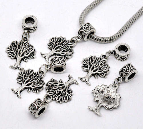 EUROPEAN STYLE -  ANTIQUE SILVER - TREE OF LIFE - DANGLE CHARMS