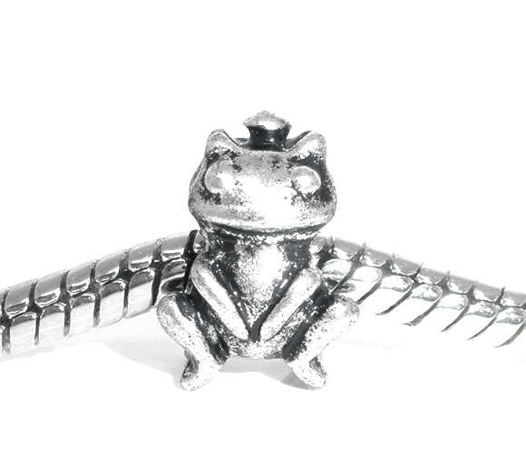Antique Silver Frog Charm Spacer Beads