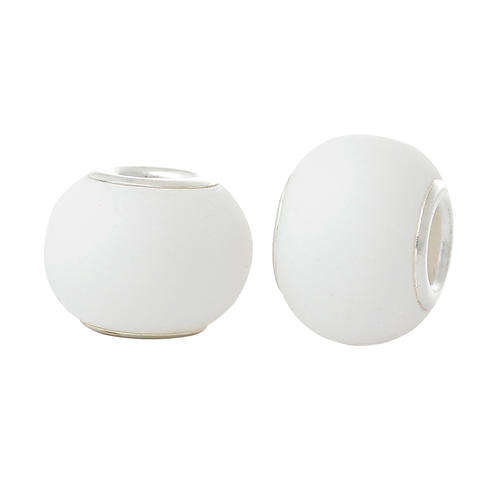 EUROPEAN STYLE - MURANO GLASS BEADS - SOLID WHITE