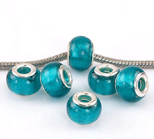 EUROPEAN STYLE - MURANO GLASS BEADS - MALACHITE GREEN